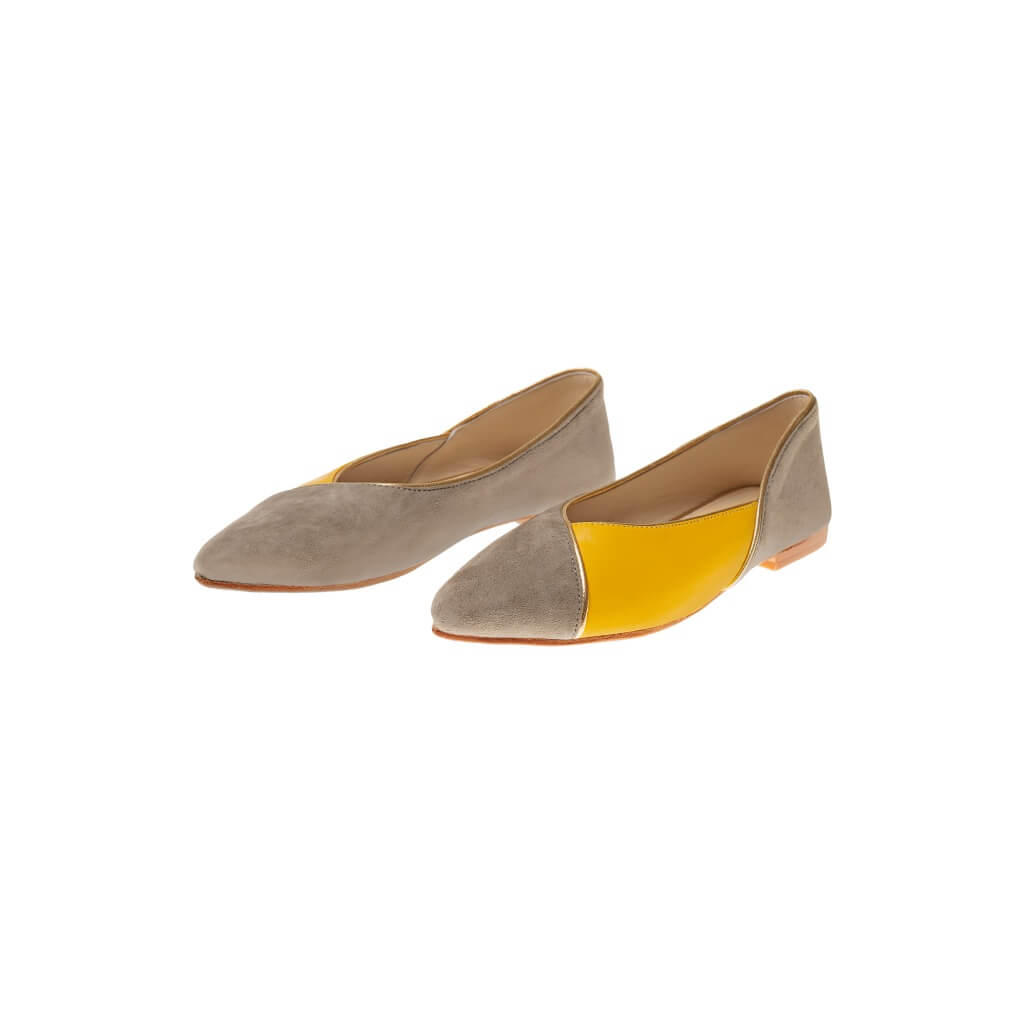 Audrey in Nimbus Grey and Buttercup Yellow
