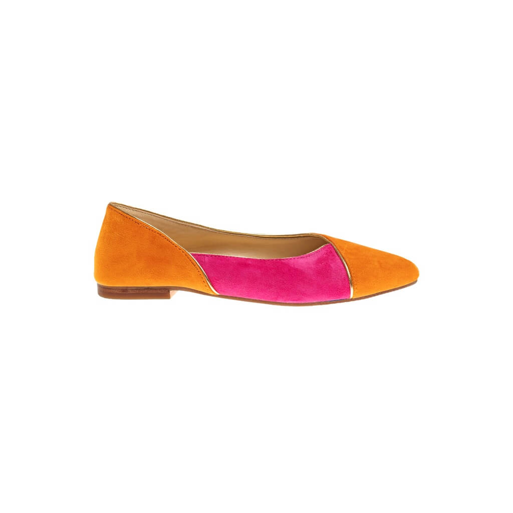 pink and orange dress shoes Orange Patina Wholecut Dress Shoes with Rose Painting