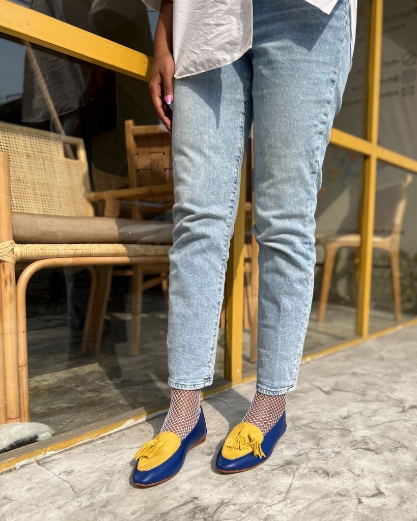 Diana in Cobalt Blue and Lemon Drop Yellow