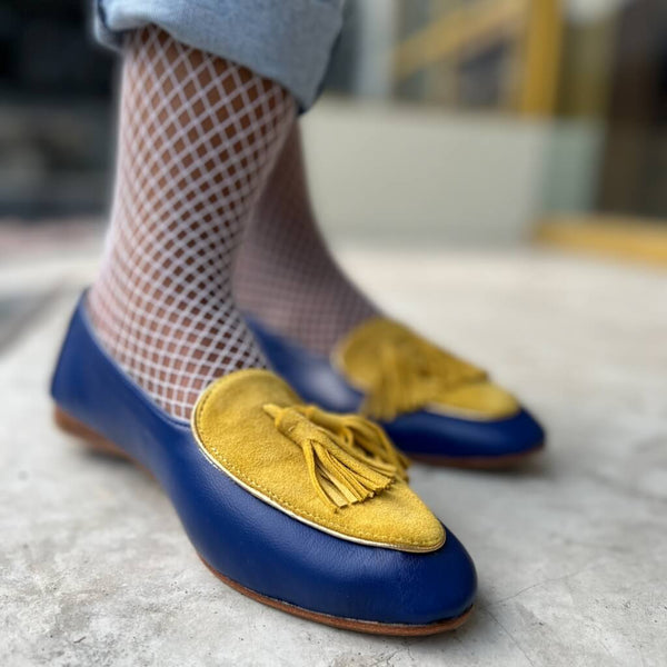 Diana in Cobalt Blue and Lemon Drop Yellow