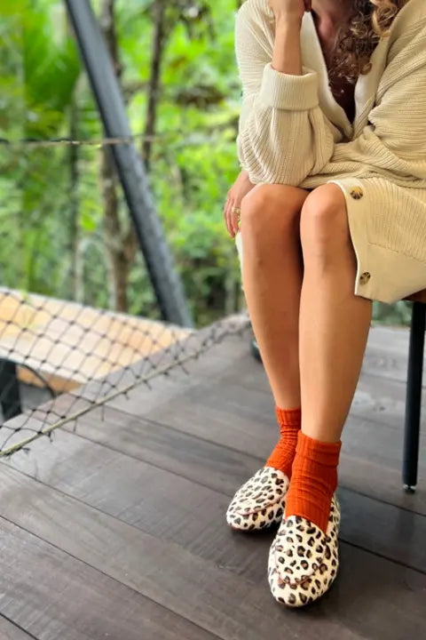 Diana in Animal Print with Caramel Trim