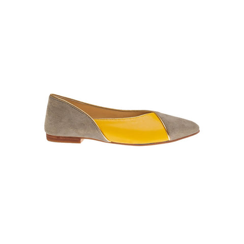 Audrey in Nimbus Grey and Buttercup Yellow